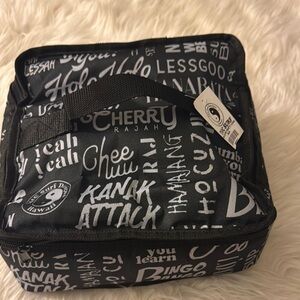 T&C Hawaii Black Graphic Print Insulated Lunch Bag